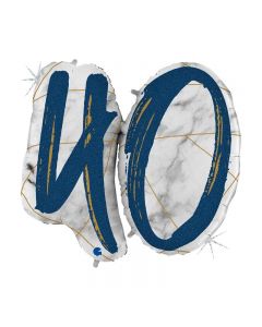 PALLONCINO MYLAR SUPERSHAPE 40TH MARBLE BLUE