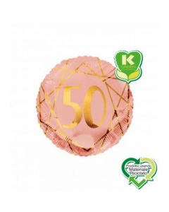 PALLONCINI MYLAR 50 ROSA GOLD 18inch.