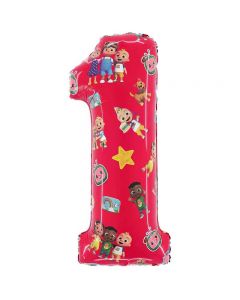 PALLONCINO MYLAR NUMERO 1 COCOMELON 26"