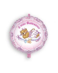PALLONCINO MYLAR IL MIO BATTESIMO ROSA