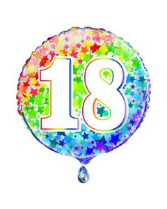 PALLONCINO MYLAR 18anni MULTICOLOR 18inch.
