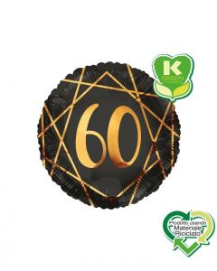 FOIL 60 ANNI NERO E ORO 18"