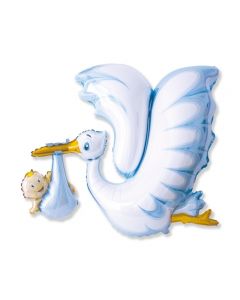 PALLONCINO MYLAR CICOGNA CELESTE 423297