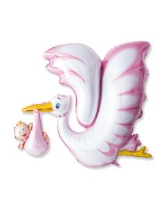 PALLONCINO MYLAR CICOGNA ROSA 42328