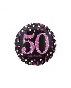 FOIL 50 ANNI NERO E FUCSIA 18"
