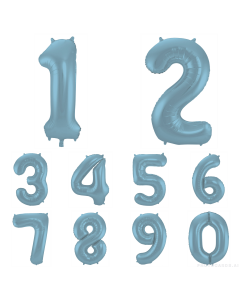 NUMERI MYLAR 34"/86CM PASTEL BLUE MATT