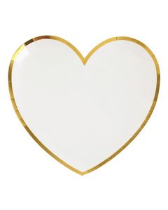 PIATTI CUORE CHIC BIANCO ORO PZ.10