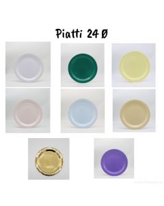 PIATTI MONOCOLORE LINEA BIODEGRADABILE 24CM PZ.15