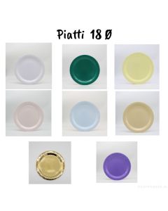 PIATTI MONOCOLORE LINEA BIODEGRADABILE 18CM PZ.15