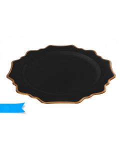 PIATTO IN PLASTICA SVUOTATASCHE NERO/ORO 28CM