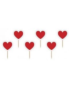 CUPCAKE TOPPERS CUORE ROSSO PZ.6 LV