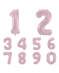 NUMERI MYLAR 34"/86CM PASTEL PINK MATT
