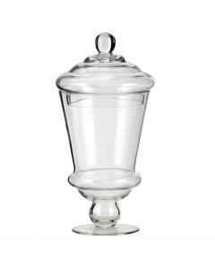 AMPOLLA IN VETRO TRASPARENTE CON TAPPO D.14CM H 33CM