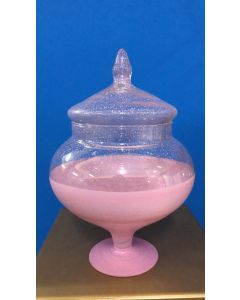 AMPOLLA IN VETRO ROSA CON TAPPO D.18CM H 26,5CM
