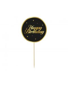 CAKE TOPPER HAPPY BIRTHDAY BLACK STAR