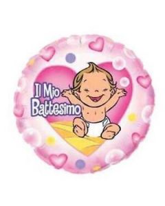 PALLONCINO MYLAR IL MIO BATTESIMO ROSA