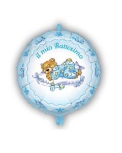 PALLONCINO MYLAR IL MIO BATTESIMO CELESTE