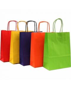 SHOPPERS IN CARTA CON MANICO RITORTO 18x7x24CM COLORATI