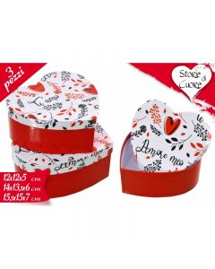 SET SCATOLE PICCOLE CUORE TI AMO PZ.3 LV