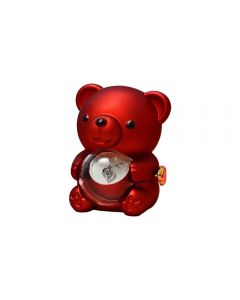 SCATOLA ORSETTO ROSSA CON COLLANA E ROSA STABILZZATA LV 12X13X16CM  LV