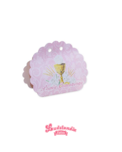SCATOLINA PORTACONFETTI "Prima Comunione" ROSA 25PZ