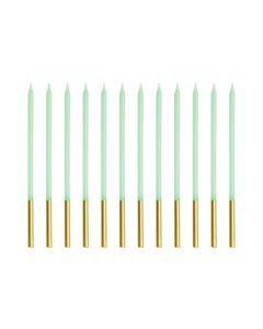 CANDELINE VERDE PASTELLO E ORO PZ.12
