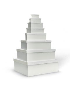 SET 8 SCATOLE RETTANGOLARI BIANCO PERLATO