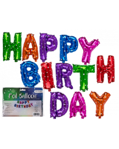 KIT PALLONCINI MYLAR HAPPY BIRTHDAY MULTICOLOR