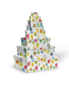 SET 8 SCATOLE RETTANGOLARI PALLONCINI