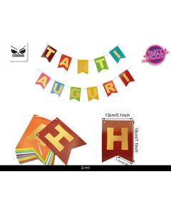 FESTONE TANTI AUGURI MULTICOLOR