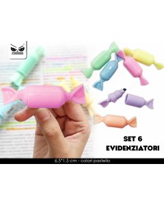 SET 6 EVIDENZIATORI CARAMELLA