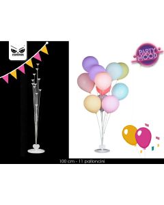SUPPORTO IN PLASTICA 11 PALLONCINI DA 100 CM