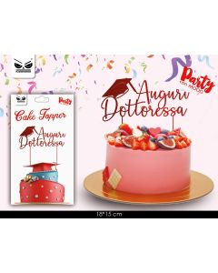 CAKE TOPPER IN PLASTICA AUGURI DOTTORESSA