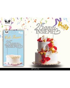 CAKE TOPPER IN PLASTICA 25 ANNI INSIEME