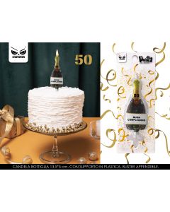 CANDELA BOTTIGLIA 50 BUON COMPLEANNO