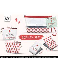 SET BEAUTY, PORTAMONETE E SPECCHIETTO GRAZIE MAMMA ST7773