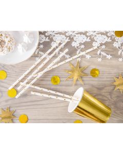 CANNUCCE IN CARTA BIANCHE CON STELLE ORO PZ.10