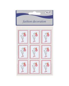 STICKERS ADESIVI CICOGNA ROSA PZ.9