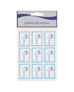 STICKERS ADESIVI CICOGNA AZZURRA PZ.9