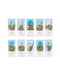 CANDELINE NUMERICHE GLITTER CELESTE