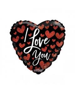 PALLONCINO MYLAR CUORE I LOVE YOU RED HEARTS 45CM/18" LV
