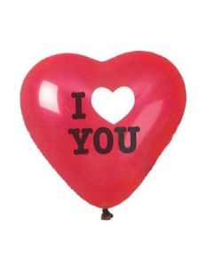 PALLONI IN LATTICE CUORE STAMPA I LOVE YOU 17"  PZ.100 LV