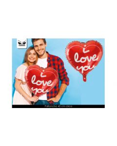 PALLONCINO MYLAR 18" CUORE ROSSO I LOVE YOU LV