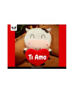  PELUCHE MUCCA CUORE 35CM LV
