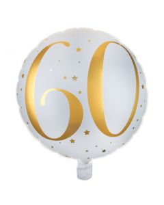 FOIL 60 ANNI BIANCO E ORO 18"