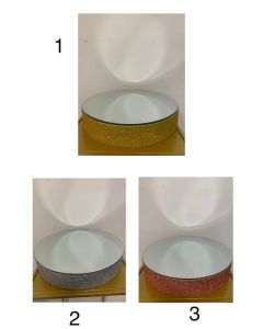 ALZATINA SPECCHIO TONDA GLITTER 30CM H 6CM