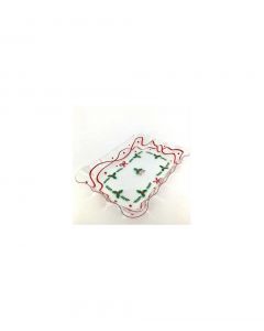 VASSOIO FONDO RETTANGOLARE IN PLASTICA FANTASIA GHIRLANDA 20X30CM