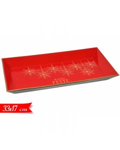 VASSOIO NATALIZIO ROSSO E ORO 617785