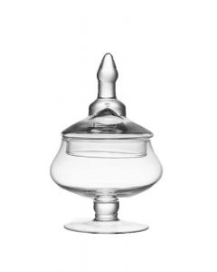 AMPOLLA IN VETRO TRASPARENTE ZUCCA CON TAPPO D.18CM H 30CM