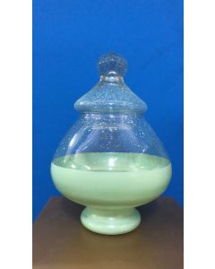 AMPOLLA IN VETRO VERDE MELA PICCOLA CON TAPPO D.18CM H 26,5CM